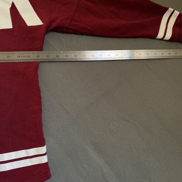 Victoria’s Secret PINK‎ Sweatshirt Women’s Small Burgundy White Spellout - Picture 11 of 11